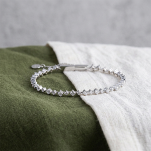 Luxury Women's IGI Certified Round Cut Lab Grown Diamond Tennis Bracelet 9K <b>Solid</b> <b>Gold</b> Plated Fine Jewelry - Product Image 4