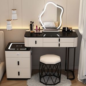 Coiffeuse de maquillage Offre Spéciale coiffeuse de maquillage avec lumières LED tiroir de rangement rotatif rétractable de <span class=keywords><strong>grande</strong></span> <span class=keywords><strong>capacité</strong></span> - Product Image 2