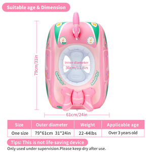 Bateau gonflable rose Swimbobo pour enfants, siège de natation pour bébés, jouet aquatique avec pistolet à eau et auvent - Product Image 3