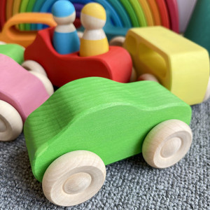 บล็อกตัวต่อเพื่อการศึกษาของเล่นรถยนต์แบบมีสีสันของเล่น<span class=keywords><strong>รถ</strong></span>ไม้ - Product Image 5
