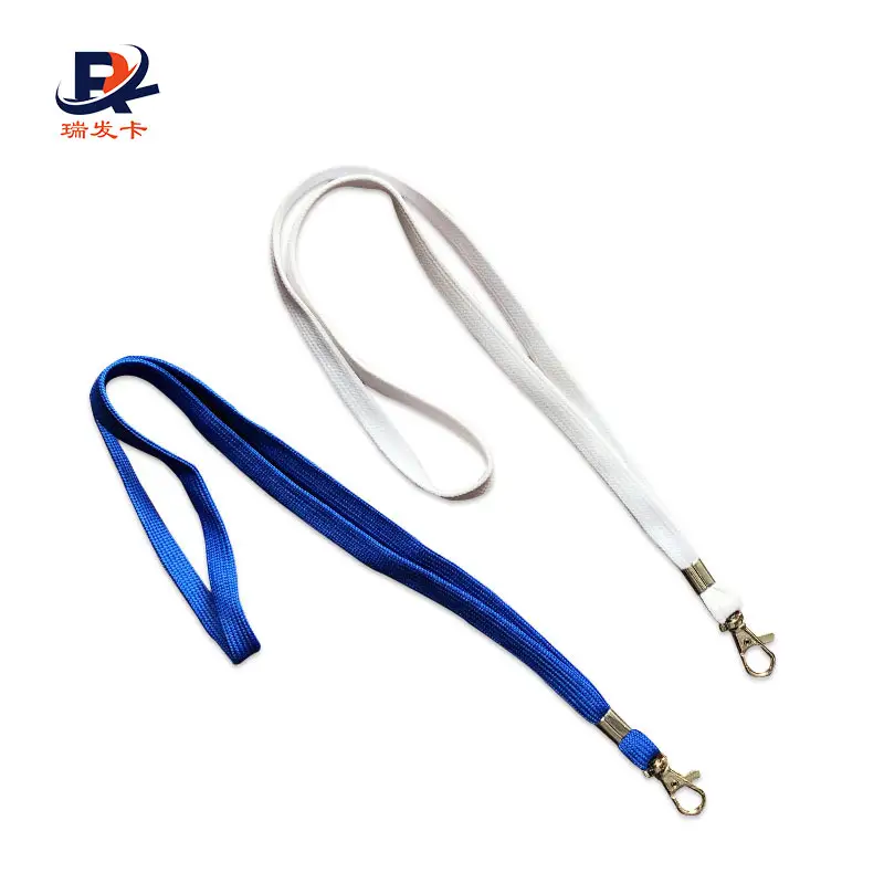 Cheap custom Silk screen metal hook ribbon double layer neck strap nylon lanyards with logo