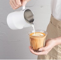 350ml 500ml Gelas Susu Stainless Steel Tebal Model Crane Mouth untuk Latte Art, Susu, Kopi, dan Pembuat Busa Susu Modern