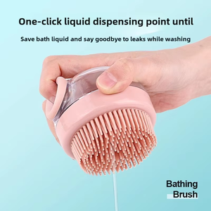 Gran oferta, suministros para mascotas, cepillo de baño para perros, champú para mascotas, cachorro de silicona, cepillo de ducha para perros de masaje TPR suave con dispensador de jabón - Product Image 4