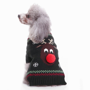 Ropa para Perros - Divertido Suéter <span class=keywords><strong>de</strong></span> Payaso para Mascotas en Gris Verdoso, Tema <span class=keywords><strong>de</strong></span> Duende Navideño para Razas como Teddy, Bichón Frisé y Bulldog - Product Image 3