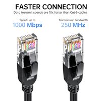 Câble Ethernet Cat6 Biaze RJ45 Mâle-Mâle, Cordon Réseau Gigabit Haute Vitesse pour Routeur, Commutateur, PC, Ordinateur Portable, Smart TV