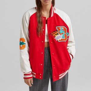 Custom High Street Chenille Patches Embroidery Winter Collarless Varsity <b>Jackets</b> Breathable Eco-Friendly Wool Sleeves Quick - Product Image 2