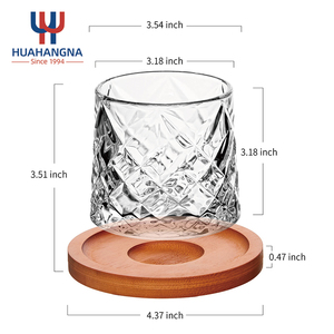 Verres à whisky rotatifs en cristal de 190 ml, style diamant, pour Scotch, Bourbon, <span class=keywords><strong>Rhum</strong></span> - Product Image 6
