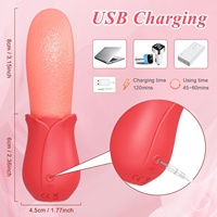 Realistische Zungenleck-Vibratoren für Brustwarzen, Brust und Vagina, Klitorisstimulator mit 10 Vibrationen