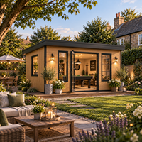 Salle de jeux de jardin préfabriquée moderne pour maisons britanniques, pod d'entretenissement isolé pour l'amusement familial dans la cour avec intérieur personnalisé
