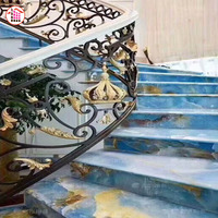 Pierre d'onyx bleue en cristal, dalle de jade naturel, carreaux d'onyx en marbre, plan de travail, belle dalle d'onyx bleue, jadeite en gros