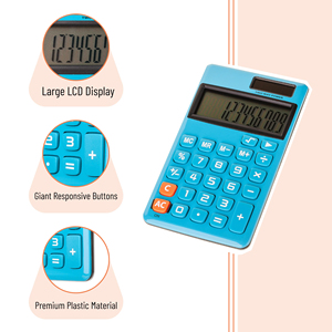 Calculadora Solar Electrónica de Bolsillo LCD con Función de Calendario, Diseño Chino Colorido, de Plástico, para Uso Escolar, con Batería - Product Image 4