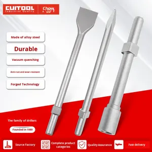 Couteau à maçonnerie en <span class=keywords><strong>acier</strong></span> allié au chrome Cuitool, tige de 27 mm, forme en V, marteau électrique, haute dureté, longueur de 500 mm, manche en bois, 1 an - Product Image 4