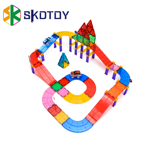 Car Race Track Neue Magnet fliesen Set 100 Stück Magnet fliesen für Kinder Bulk 3d Magical Magnetic Building Blocks <span class=keywords><strong>2</strong></span> Light Up Car - Product Image 3