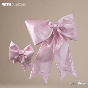 Fiocco Gigante Rosa Famoso su Internet Decorazione per Atmosfera Natalizia Carina da Esporre nelle Vetrine dei Centri Commerciali per Scattare Foto - Product Image 5