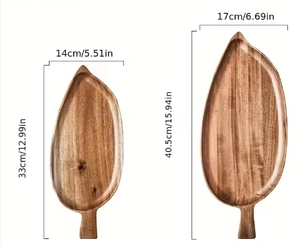 Classic Handmade Leaf Shaped <strong>Wood</strong> Dinner <strong>Plate</strong> Dish Durable Eco Friendly Simple Cleaning - Product Image 5