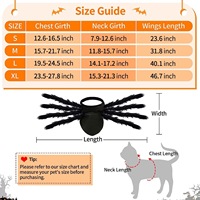 CHENSHI Décoration d'araignée lumineuse pour Halloween, costume pour animaux de compagnie (chats et grands chiens), utilisation intérieure/extérieure