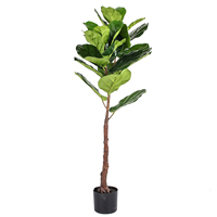 Arbre artificiel Ficus de 1,80 m en PE+PP avec pot, décoration intérieure pour la maison et le bureau, arbre en pot avec tronc en bois naturel et fruits réalistes