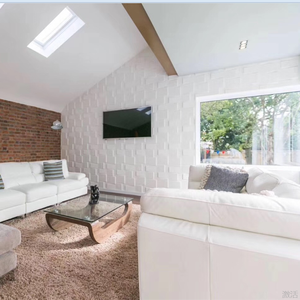 Meilleur choix motif géométrique 3D panneaux muraux bambou matériel prêt peinture TV fond mur Art panneau décoratif EP étanche - Product Image 5