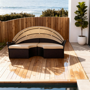 <span class=keywords><strong>Lit</strong></span> lounge réglable personnalisable en métal pour l'extérieur-Design modulaire, forme transformable et auvent parasol, parfait pour le <span class=keywords><strong>jardin</strong></span> - Product Image 2