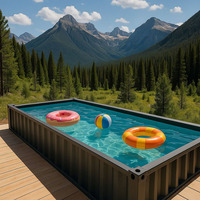 Conteneur d'expédition modulaire extérieur piscines maison hors sol en fibre de verre 20 pieds 40 pieds conteneur piscine