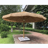 Glamping parasol en paille synthétique parasol extérieur jardin central parasol de plage en paille avec glands