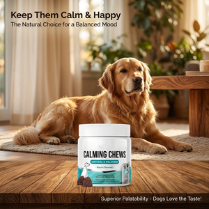 Masticables calmantes para mascotas para perros y gatos, tratamiento para aliviar el estrés y la ansiedad, comportamiento equilibrado, aceite de cáñamo, multivitaminas, suplemento alimenticio para perros - Product Image 5