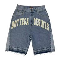 Shorts Cargo Homme Streetwear Hip Hop en Jean Délavé avec Ourlet Effiloché et Patchs Brodés Personnalisés de Haute Qualité – Fabricant de Logos