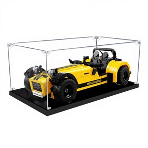 Boîte de présentation en acrylique pour voiture classique <span class=keywords><strong>Caterham</strong></span> 21307, rangement pour artisanat, couvercle transparent anti-poussière, sans impression de logo - Product Image 1