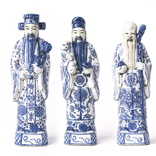 Jingdezhen Hand Made Retro Chinese Style Ceramic Figurine Decor Table Decorations Porcelain Ornament Craft