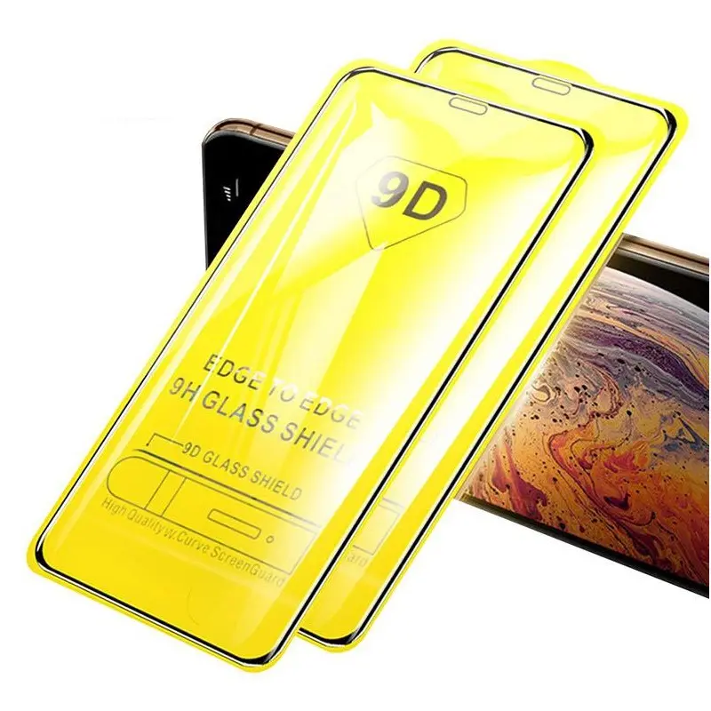 Fullのり9D Glass Screen Protector For iPhone 12 11プロマックスxs xr xs最大Full Cover強化ガラスScreen ProtectorためSamsung