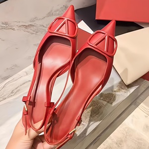 Sandales à talons hauts de luxe pour femmes, en cuir véritable, à bout pointu, respirantes et confortables pour l'été en extérieur - Product Image 4