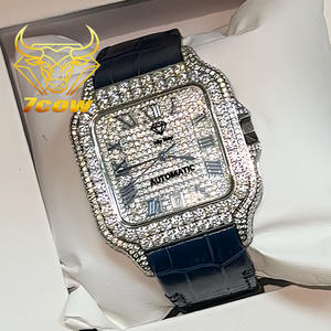 Relojes Mecánicos Personalizados de Alta Calidad para Hombre con Esfera Azul Romana de Moissanita VVS, <span class=keywords><strong>Reloj</strong></span> con Caja y Certificado GRA que Pasa la Prueba del Diamante - Product Image 1