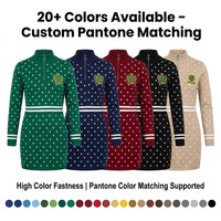 Robe tricotée personnalisable grande taille pour femme, style A-line en laine, taille naturelle, motif à pois, collection automne, vente directe usine