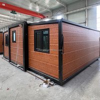 Maison conteneur préfabriquée extensible de 20 pieds pour salle de classe, mini-hôtel, bureau, camping, villa de 40 pieds, appartement pour grand-mère, complexe hôtelier, cabane de plage