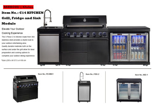 JoyBlake FB-MI61-3 Barbecue <span class=keywords><strong>a</strong></span> <span class=keywords><strong>Gas</strong></span> Moderno <span class=keywords><strong>da</strong></span> Esterno Autoportante Nero in Acciaio Inox 304 con 7 Bruciatori, Fiamma Senza Fumo e Manopola di Sicurezza Alta - Product Image 6