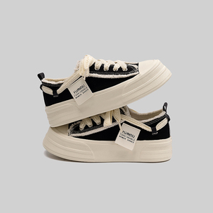 Nhà Máy Giá Của Phụ Nữ Thời Trang Ren-up Giản Dị Giày Cho Mùa Xuân Mùa Hè Mùa Thu Trọng Lượng Nhẹ Vải Sợi Nhỏ Đi Bộ Phong Cách - Product Image 1