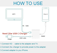 Adaptor HDTV USB C ke pabrik konektor layar sinkronisasi 4K adaptor AV Digital Tipe C untuk Monitor proyektor IP15 hingga HDTV