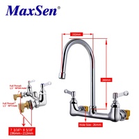 Robinet de lavabo de salle de bain classique en laiton chromé à double poignée