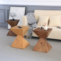 Table d'appoint carrée en bois massif naturel de style japonais DISHI pour salon de café et appartement