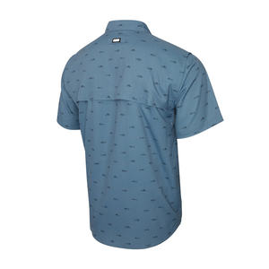 Camisa de pesca con capucha de seda de leche bordada 100% poliéster, diseño personalizado, ventilada, con botones, de alto rendimiento. - Product Image 5