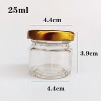Vente en gros Cadeau forme ronde clair mini abeille pot en verre 30ml petits contenants avec couvercles dorés