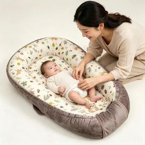 Nid de sommeil portable pour bébé, doux, respirant, respectueux de la peau, 100% coton, anti-roulement, avec fermeture éclair en mousse, bouton, bande velcro - Product Image 5