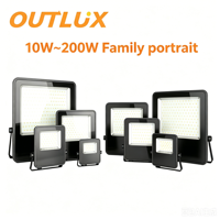 Reflector LED para Exteriores de Aluminio con Control Remoto a Prueba de Agua IP65, 10W-300W, Ajustable, de Alta Luminosidad