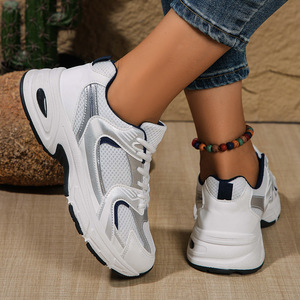 Nuevas zapatillas de plataforma con cordones y malla transpirable para mujer, zapatos informales para exteriores, talla US 10 11 - Product Image 3