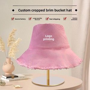 Sombrero de Pescador Estilo Coreano con Protección Solar, Logotipo Personalizado, para Mujer, 100% Algodón Transpirable, para las Cuatro Estaciones, con Borde Ancho - Product Image 1
