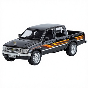 Modèle de camionnette Hilux miniature en métal à l'échelle 1/32 avec son et lumière, mécanisme de recul, portes ouvrables, décoration classique, <span class=keywords><strong>jouet</strong></span> - Product Image 3
