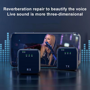 Mini equipo de transmisión en vivo, micrófono Lavalier inalámbrico para Vlogger, grabación de <span class=keywords><strong>Audio</strong></span> y vídeo, entrevista en vivo - Product Image 4