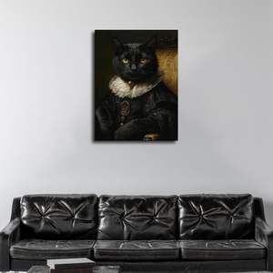 Retrato clásico personalizado <span class=keywords><strong>de</strong></span> gato renacentista, pinturas en lienzo y artes <span class=keywords><strong>de</strong></span> pared, decoración del hogar, obra <span class=keywords><strong>de</strong></span> arte felina para dormitorio, oficina, sala <span class=keywords><strong>de</strong></span> estar - Product Image 4