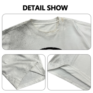 Q.<span class=keywords><strong>J</strong></span>.STAGE Streetwear Personalizzato OEM DTG Ingrosso T-shirt Senza Maniche Pesanti Estive Stile Casual Ampio 100% Cotone Fantasia - Product Image 4