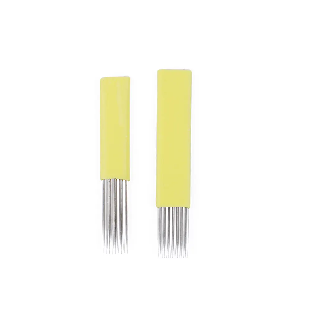 Cuchillas de sombreado para sombreado de cejas, doble hilera, color amarillo, mejor precio